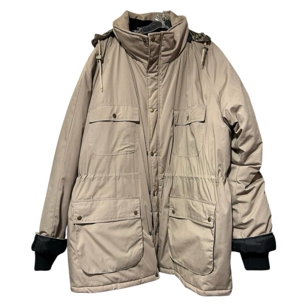Men's South Creek Beige Down Jacket Plaid Flannel Lining Size 3XT